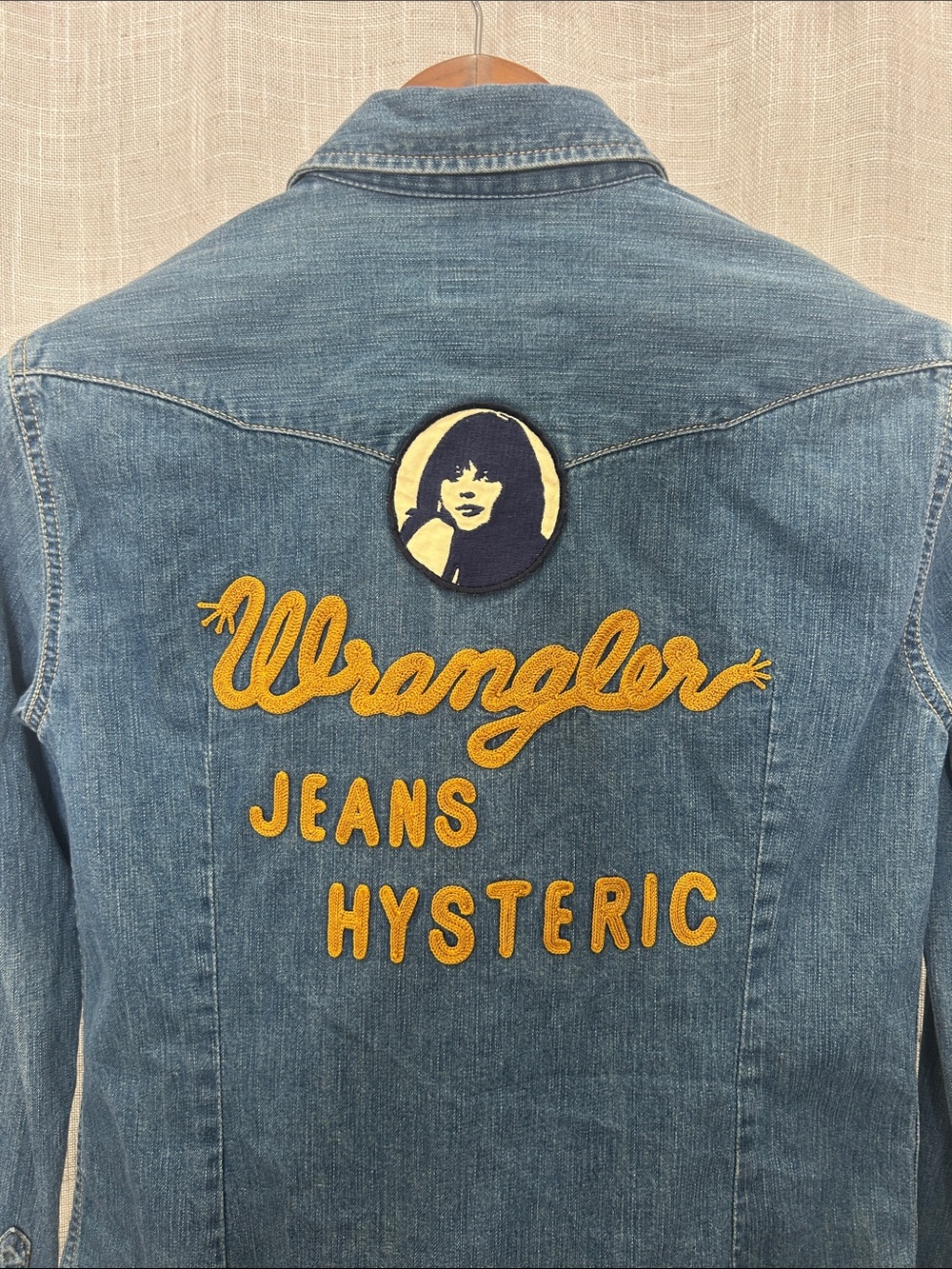 Wrangler Blue Denim Western Long Sleeve Shirt Size Small Excellent Condition - Picture 9 of 15